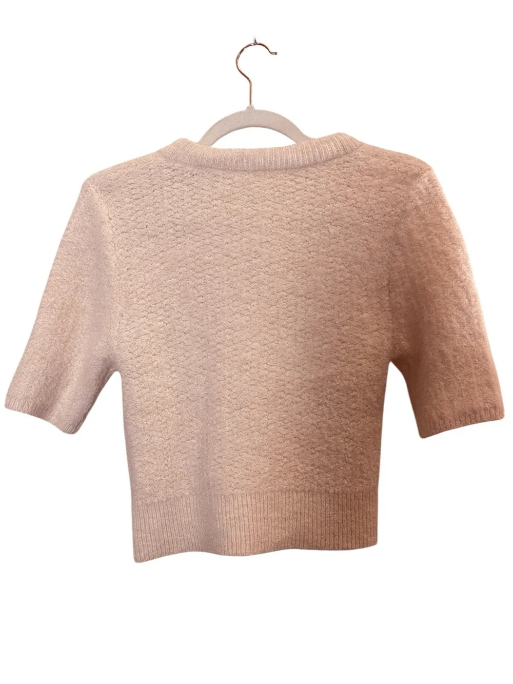 ASTR Women’s Cream Cottagecore Boucle Knit Button Front Sheer Dramatic Bow XS - Picture 4 of 11